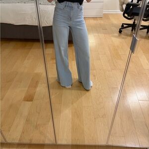 Frame Le Palazzo Light Blue High-Rise Wide Leg Jeans